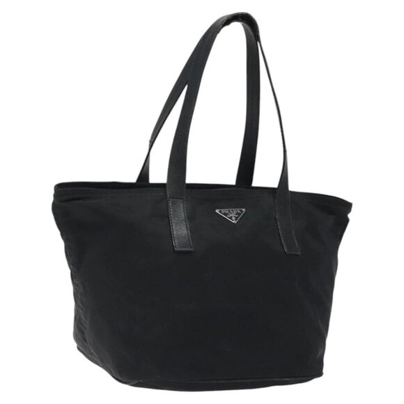 PRADA Hand Bag Nylon Black Silver Auth 118193 - Picture 1 of 16
